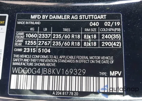 2019 Mercedes-Benz Glc 300 z USA, uszkodzony, nr VIN WDC0G4JB8KV169329